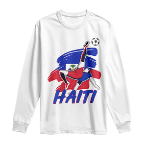 Caribbean Soccer Lover Gift Long Sleeve Shirt Haitian Heritage Pride TS12 White Print Your Wear