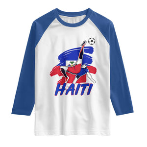 Caribbean Soccer Lover Gift Raglan Shirt Haitian Heritage Pride TS12 White Royal Print Your Wear