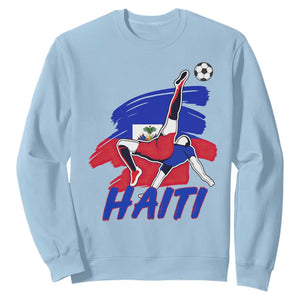 Caribbean Soccer Lover Gift Sweatshirt Haitian Heritage Pride TS12 Light Blue Print Your Wear