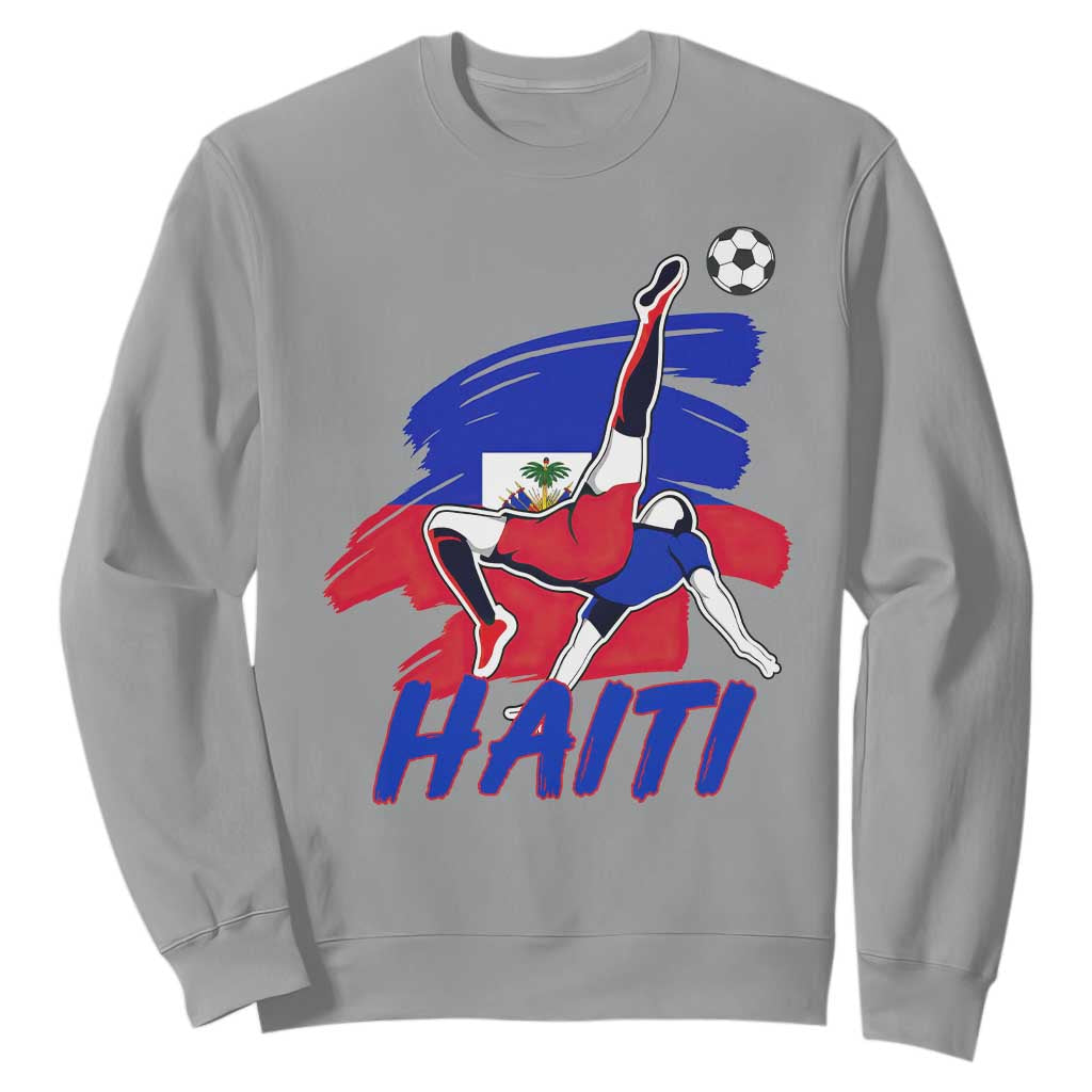 Caribbean Soccer Lover Gift Sweatshirt Haitian Heritage Pride TS12 Sport Gray Print Your Wear