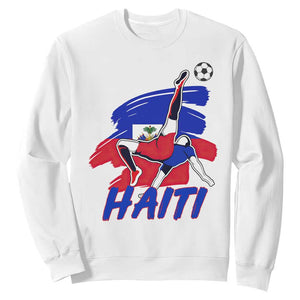 Caribbean Soccer Lover Gift Sweatshirt Haitian Heritage Pride TS12 White Print Your Wear