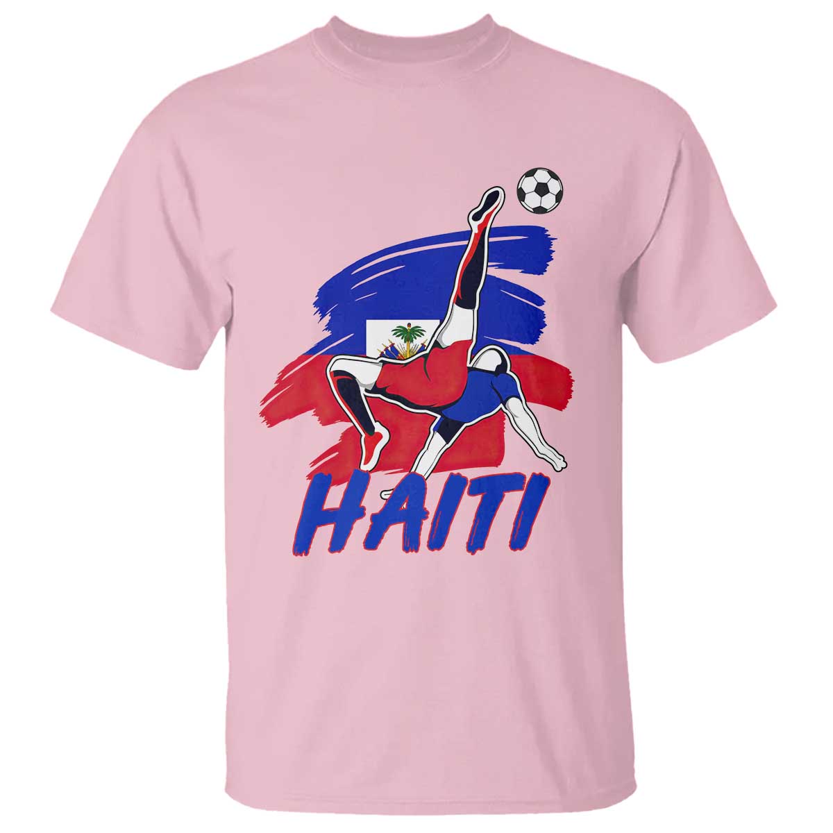 Caribbean Soccer Lover Gift T Shirt Haitian Heritage Pride TS12 Light Pink Print Your Wear