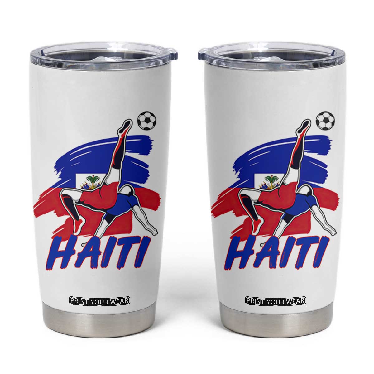 Caribbean Soccer Lover Gift Tumbler Cup Haitian Heritage Pride TS12 White Print Your Wear