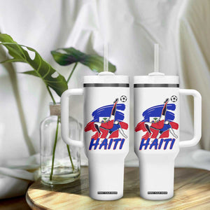 Caribbean Soccer Lover Gift Tumbler With Handle Haitian Heritage Pride TS12 Print Your Wear