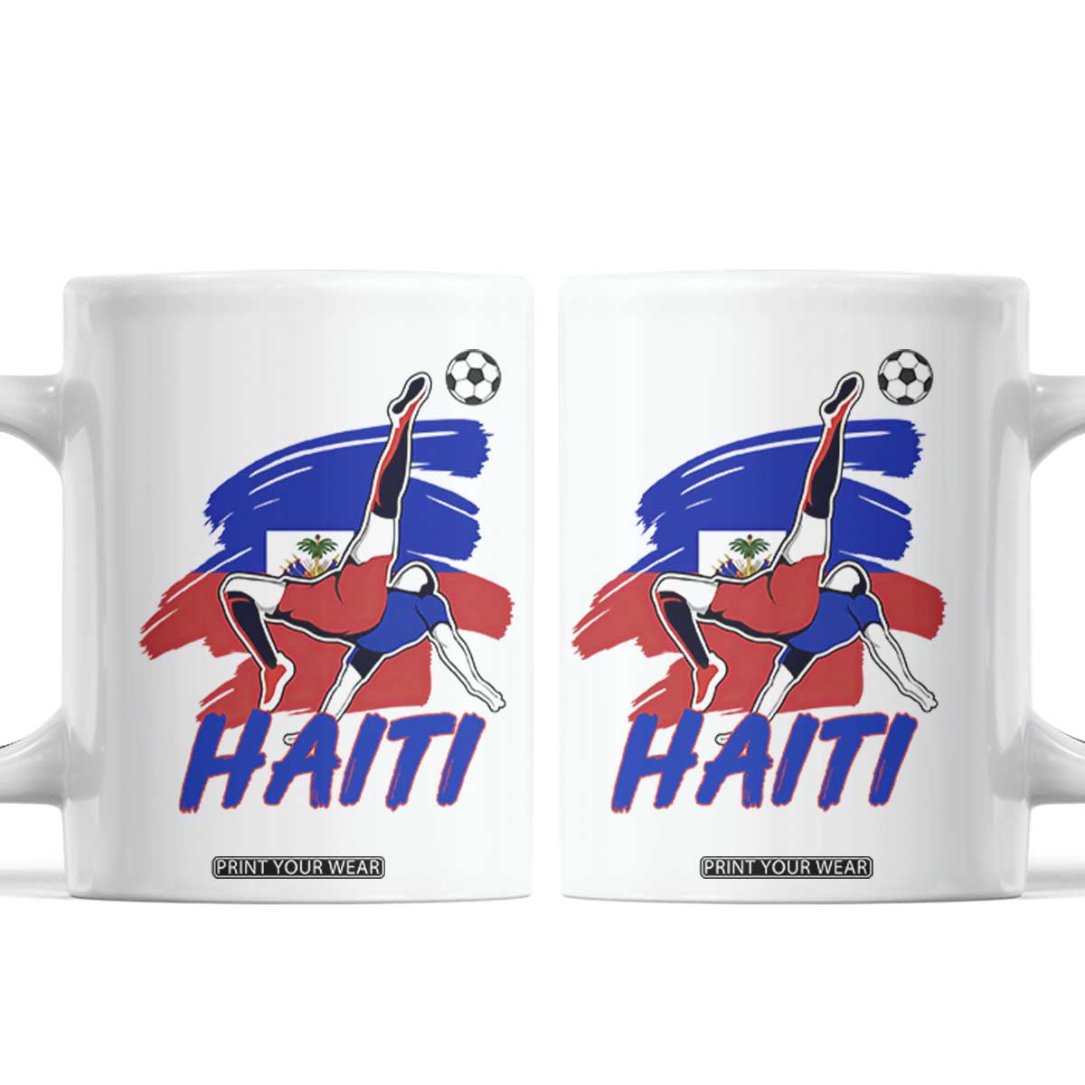 Caribbean Soccer Lover Gift Coffee Mug Haitian Heritage Pride TS12 White Print Your Wear