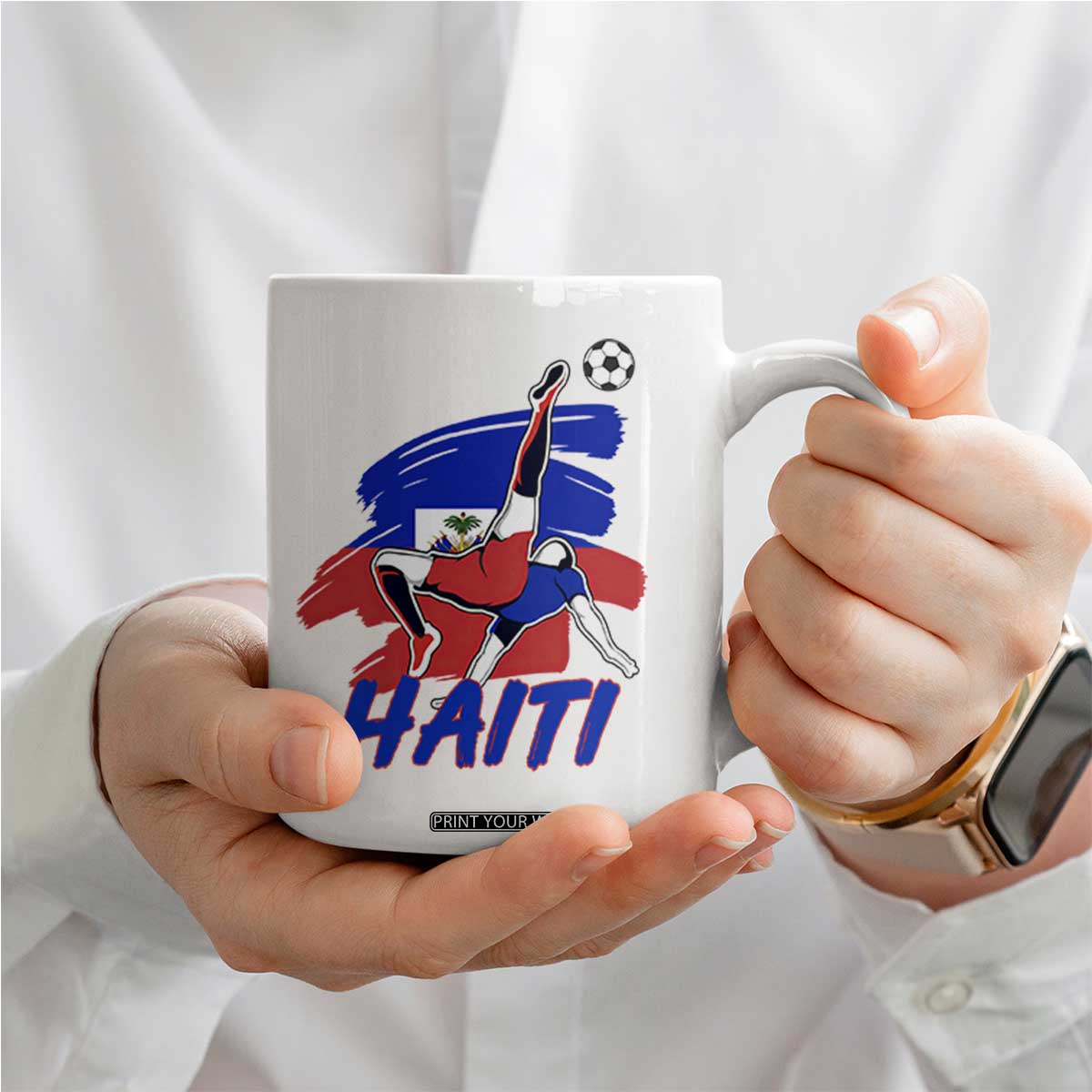 Caribbean Soccer Lover Gift Coffee Mug Haitian Heritage Pride TS12 Print Your Wear