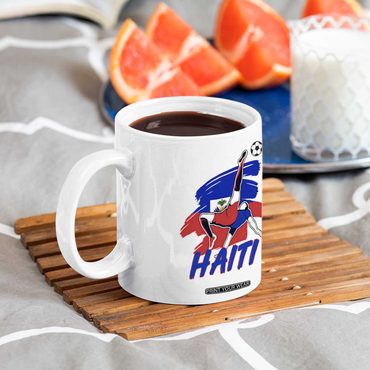 Caribbean Soccer Lover Gift Coffee Mug Haitian Heritage Pride TS12 Print Your Wear