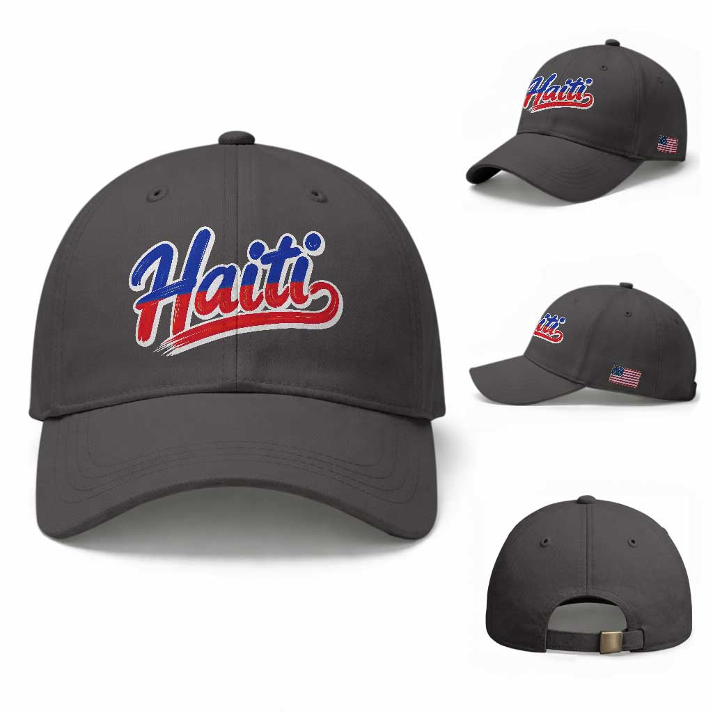 Ayiti Cheri Haiti Pride Gift For Proud Haitians Baseball Cap TS12 Baseball Cap Universal Fit Dark Gray Print Your Wear