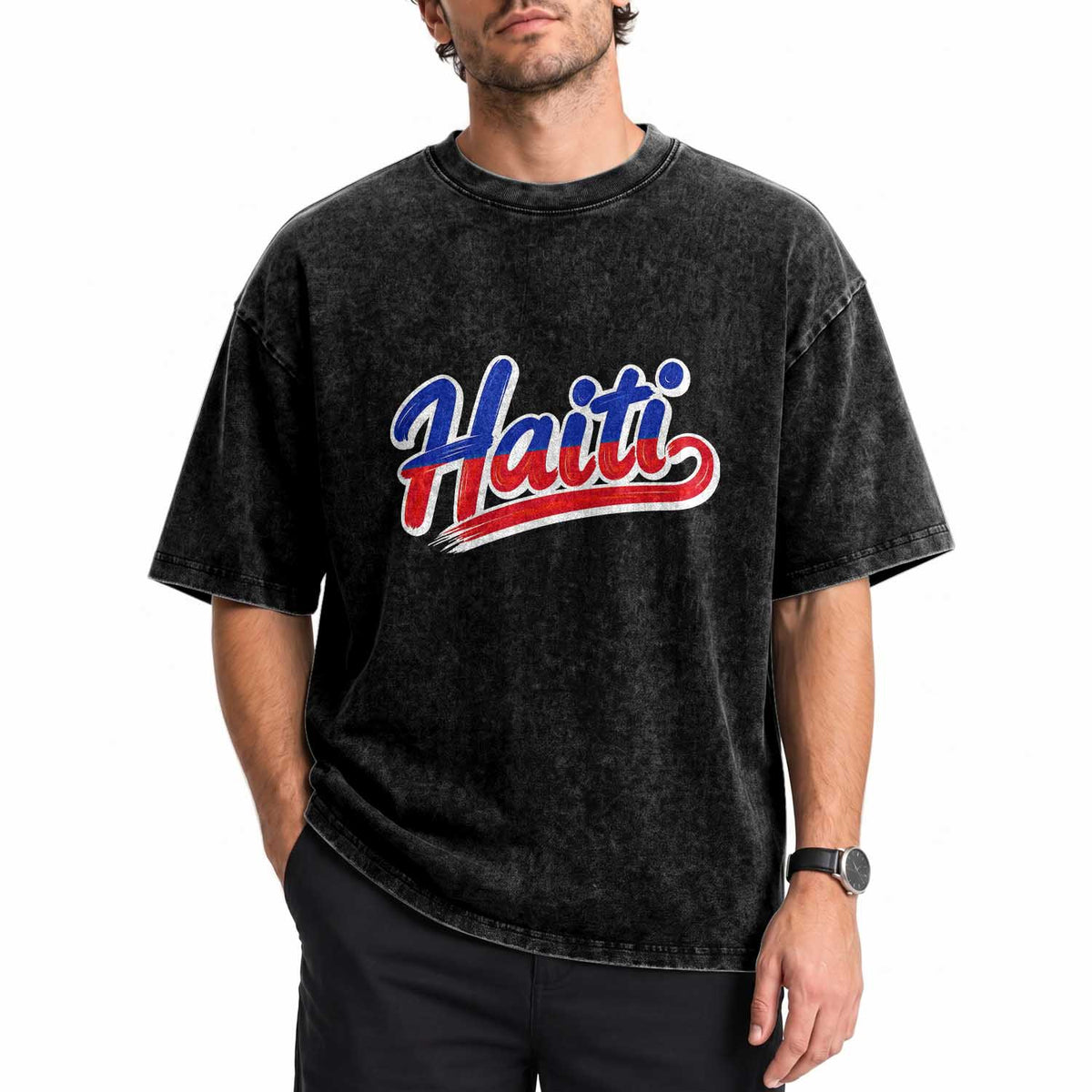 Ayiti Cheri Haiti Pride Gift For Proud Haitians Washed Cotton T-Shirt