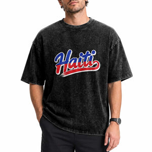 Ayiti Cheri Haiti Pride Gift For Proud Haitians Washed Cotton T-Shirt