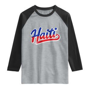 Ayiti Cheri Haiti Pride Gift For Proud Haitians Raglan Shirt TS12 Heather Gray Black Print Your Wear