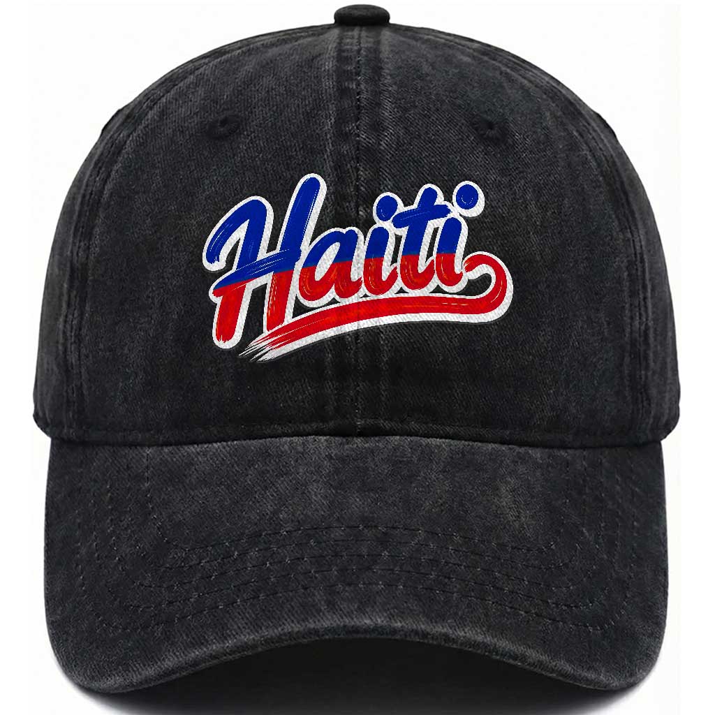 Ayiti Cheri Haiti Pride Gift For Proud Haitians Washed Cotton Baseball Cap TS12 Print Your Wear