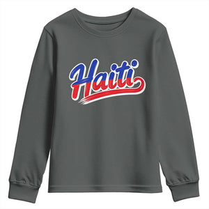 Ayiti Cheri Haiti Pride Gift For Proud Haitians Youth Sweatshirt TS12 Dark Heather Print Your Wear