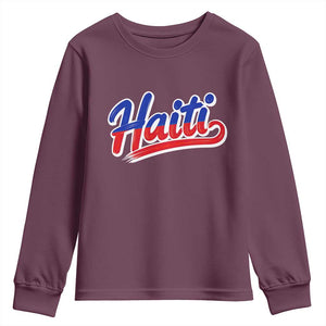 Ayiti Cheri Haiti Pride Gift For Proud Haitians Youth Sweatshirt TS12 Maroon Print Your Wear