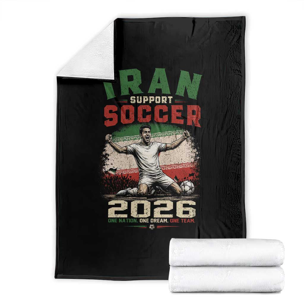 Iran Soccer Fan Gift Throw Blanket One Nation One Team One Dream TS12 Black Print Your Wear
