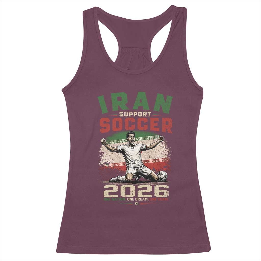 Iran Soccer Fan Gift Racerback Tank Top One Nation One Team One Dream TS12 Maroon Print Your Wear