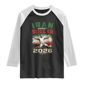 Iran Soccer Fan Gift Raglan Shirt One Nation One Team One Dream TS12 Black White Print Your Wear