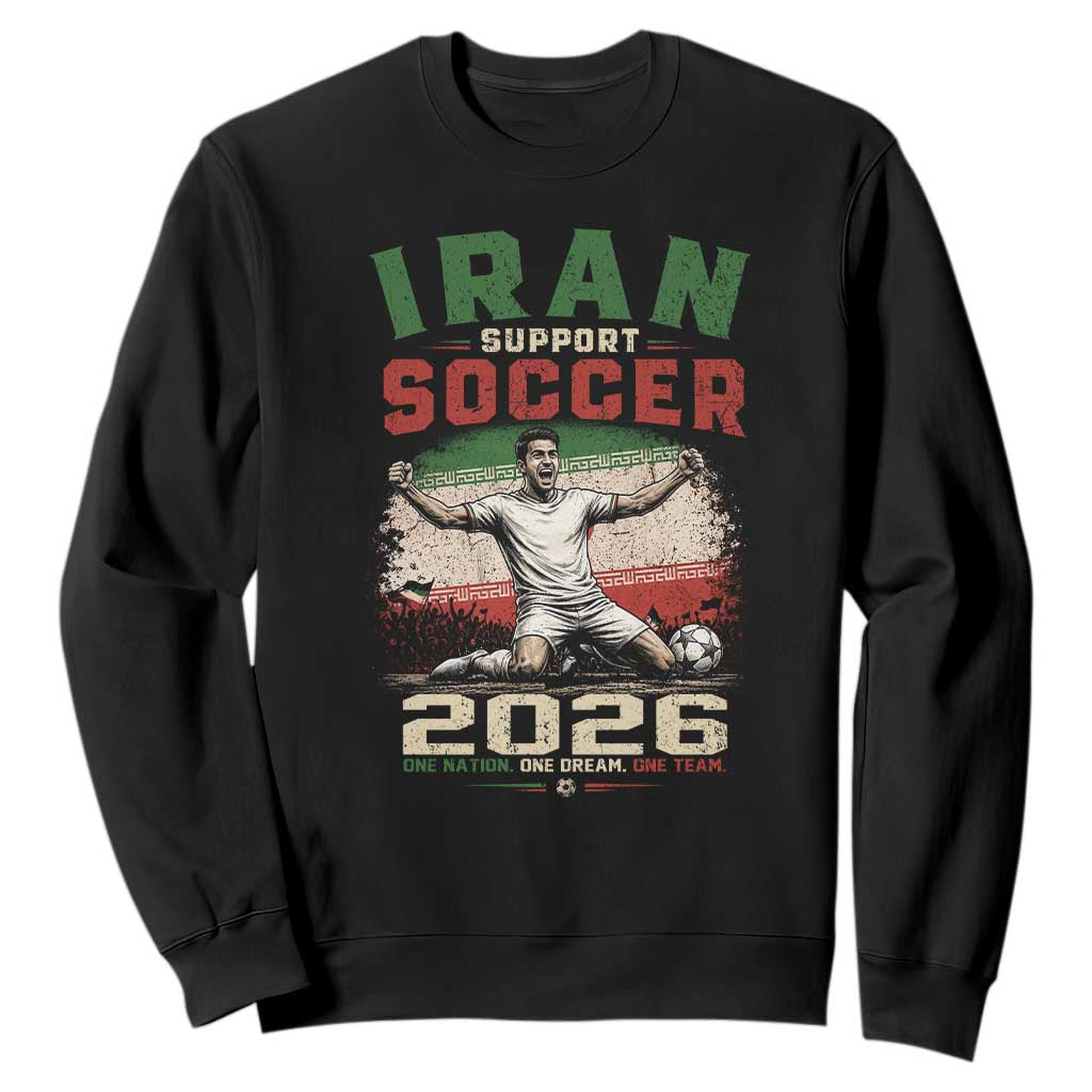 Iran Soccer Fan Gift Sweatshirt One Nation One Team One Dream TS12 Black Print Your Wear