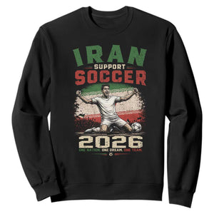 Iran Soccer Fan Gift Sweatshirt One Nation One Team One Dream TS12 Black Print Your Wear