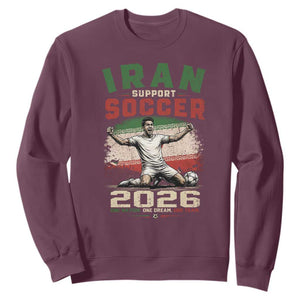 Iran Soccer Fan Gift Sweatshirt One Nation One Team One Dream TS12 Maroon Print Your Wear