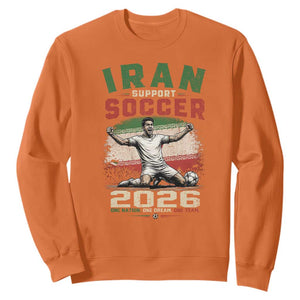 Iran Soccer Fan Gift Sweatshirt One Nation One Team One Dream TS12 Orange Print Your Wear