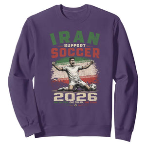 Iran Soccer Fan Gift Sweatshirt One Nation One Team One Dream TS12 Purple Print Your Wear