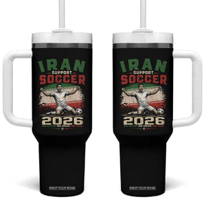 Iran Soccer Fan Gift Tumbler With Handle One Nation One Team One Dream TS12 One Size: 40 oz Black Print Your Wear