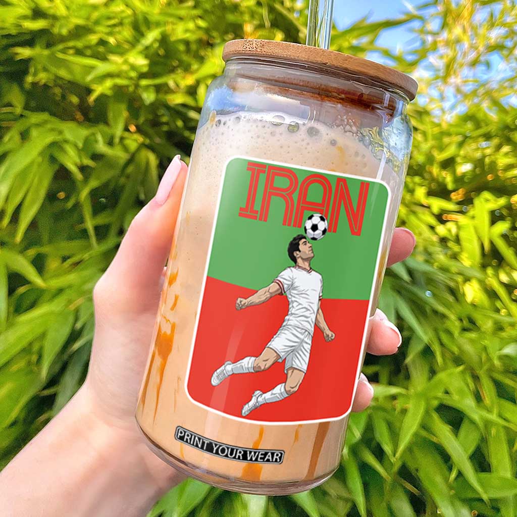 Iran Soccer Lover Glass Can Proud Persian Roots Gift TS12 Black Print Your Wear
