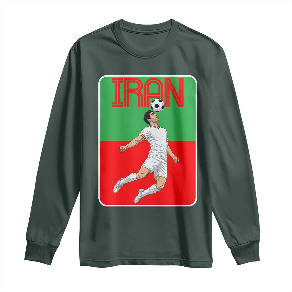Iran Soccer Lover Long Sleeve Shirt Proud Persian Roots Gift TS12 Dark Forest Green Print Your Wear