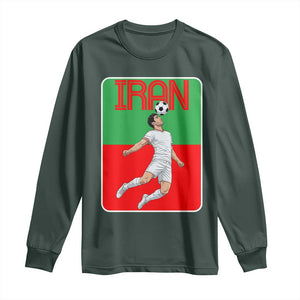 Iran Soccer Lover Long Sleeve Shirt Proud Persian Roots Gift TS12 Dark Forest Green Print Your Wear