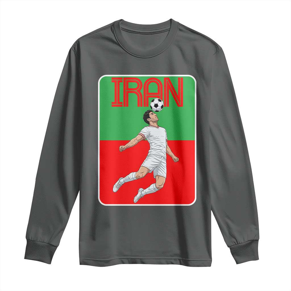 Iran Soccer Lover Long Sleeve Shirt Proud Persian Roots Gift TS12 Dark Heather Print Your Wear