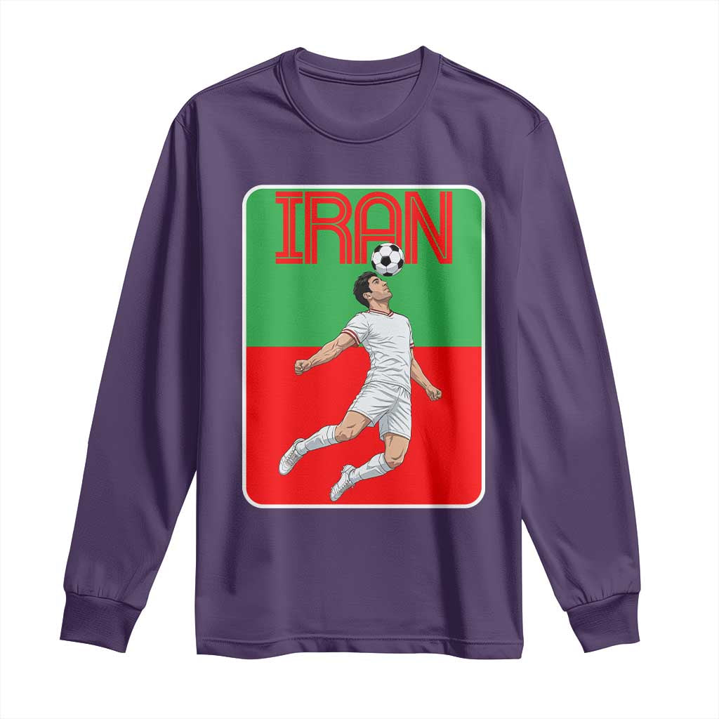 Iran Soccer Lover Long Sleeve Shirt Proud Persian Roots Gift TS12 Purple Print Your Wear
