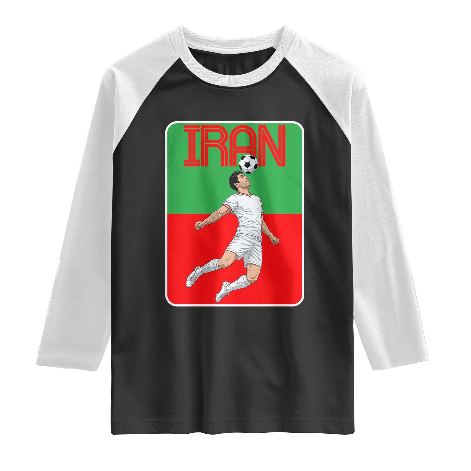 Iran Soccer Lover Raglan Shirt Proud Persian Roots Gift TS12 Black White Print Your Wear