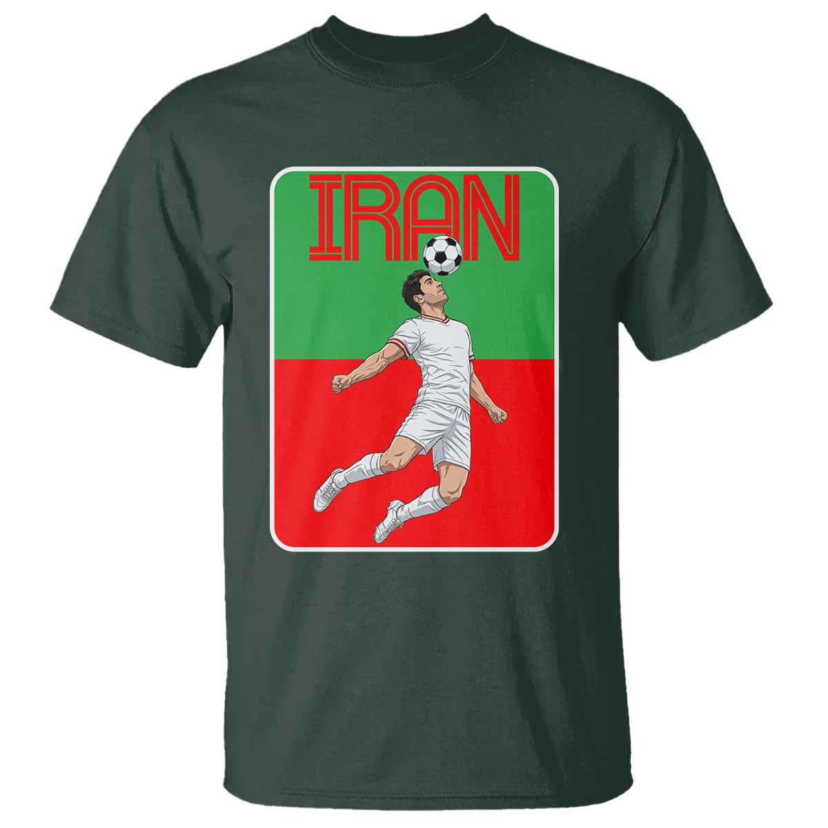 Iran Soccer Lover T Shirt Proud Persian Roots Gift TS12 Dark Forest Green Print Your Wear