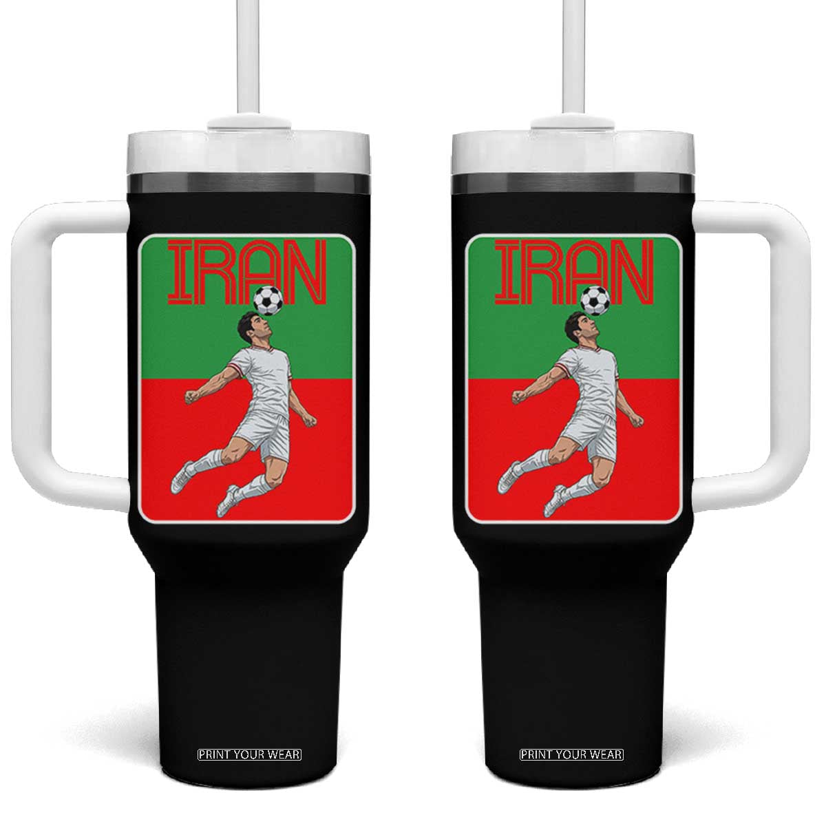 Iran Soccer Lover Tumbler With Handle Proud Persian Roots Gift TS12 One Size: 40 oz Black Print Your Wear