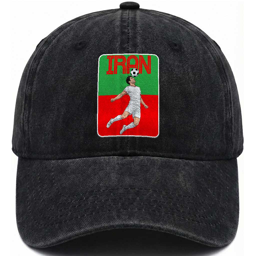 Iran Soccer Lover Washed Cotton Baseball Cap Proud Persian Roots Gift TS12 Print Your Wear