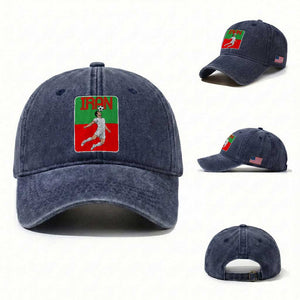 Iran Soccer Lover Washed Cotton Baseball Cap Proud Persian Roots Gift TS12 Washed Cap Universal Fit Navy Print Your Wear