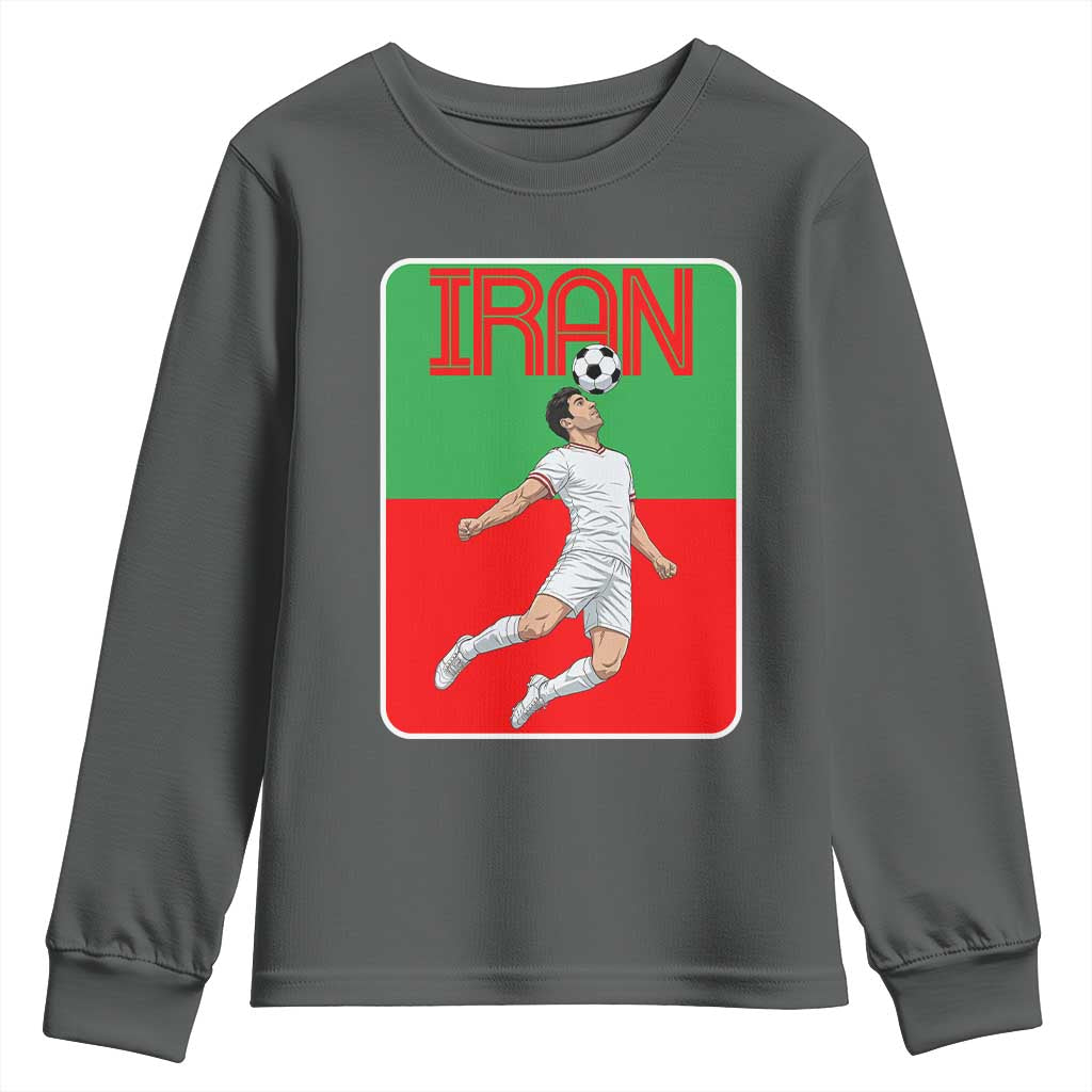 Iran Soccer Lover Youth Sweatshirt Proud Persian Roots Gift TS12 Dark Heather Print Your Wear