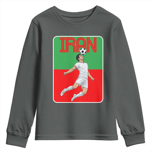 Iran Soccer Lover Youth Sweatshirt Proud Persian Roots Gift TS12 Dark Heather Print Your Wear