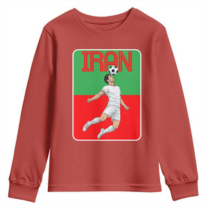 Iran Soccer Lover Youth Sweatshirt Proud Persian Roots Gift TS12 Red Print Your Wear