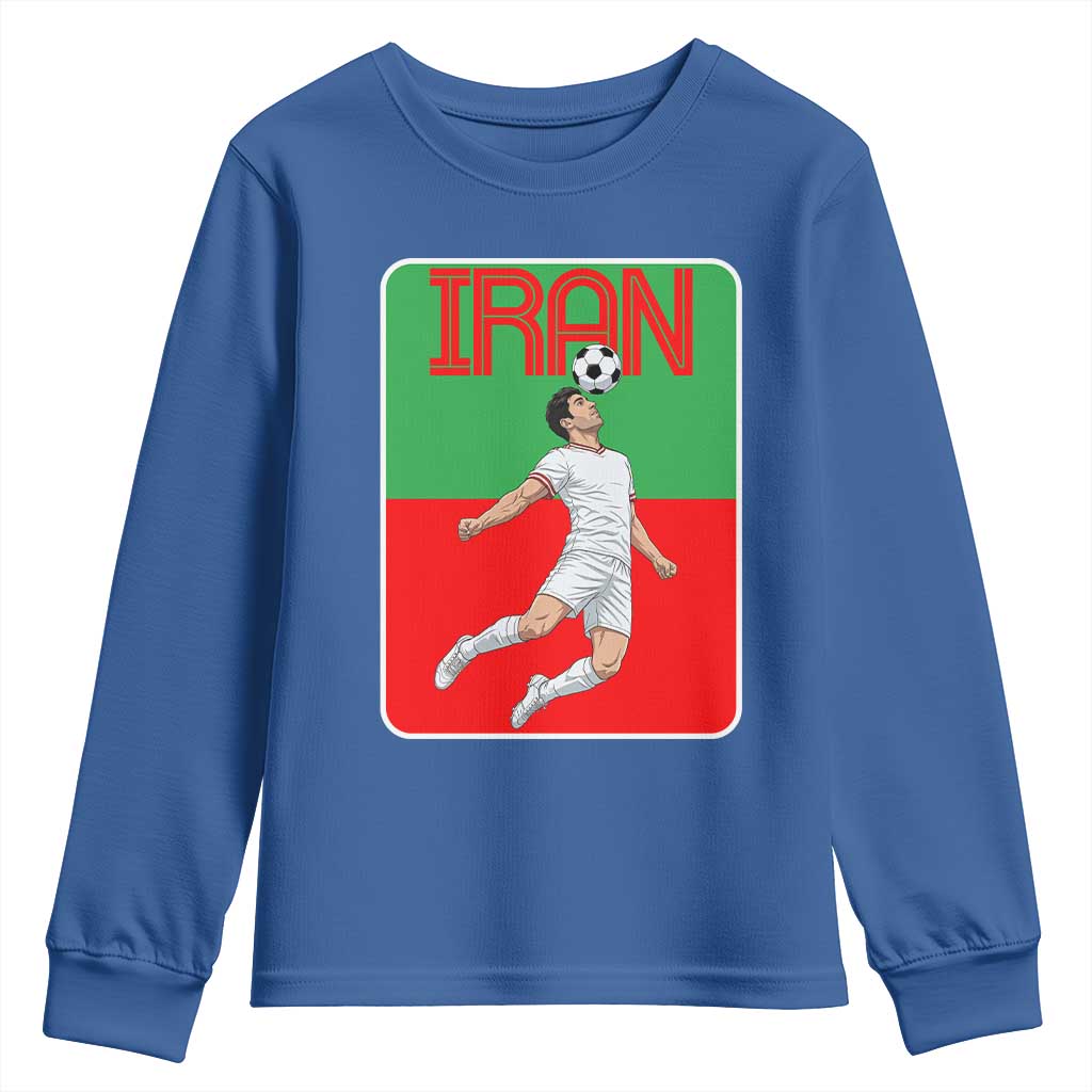 Iran Soccer Lover Youth Sweatshirt Proud Persian Roots Gift TS12 Royal Blue Print Your Wear