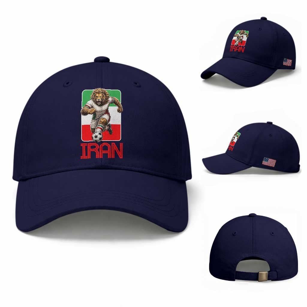 Persian Lions Soccer Fan Baseball Cap Proud Iranian Heritage Gift TS12 Baseball Cap Universal Fit Dark Blue Print Your Wear