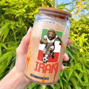 Persian Lions Soccer Fan Glass Can Proud Iranian Heritage Gift TS12 Black Print Your Wear