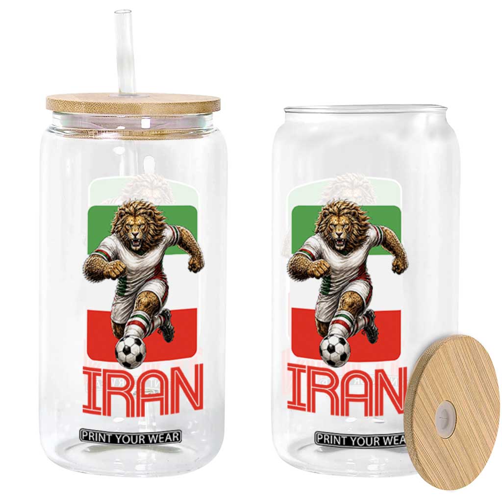 Persian Lions Soccer Fan Glass Can Proud Iranian Heritage Gift TS12 Print Your Wear