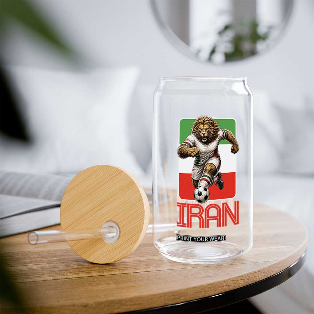 Persian Lions Soccer Fan Glass Can Proud Iranian Heritage Gift TS12 Print Your Wear