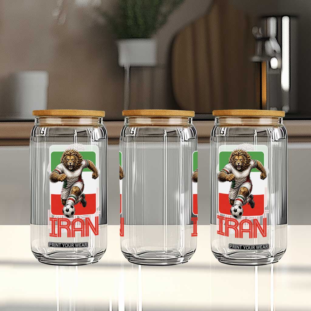 Persian Lions Soccer Fan Glass Can Proud Iranian Heritage Gift TS12 Print Your Wear