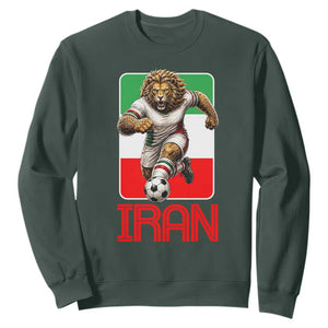 Persian Lions Soccer Fan Sweatshirt Proud Iranian Heritage Gift TS12 Dark Forest Green Print Your Wear