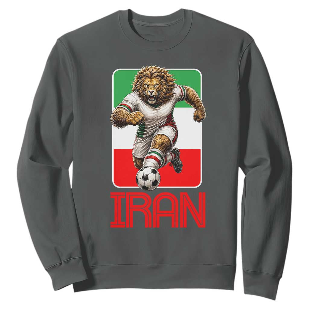 Persian Lions Soccer Fan Sweatshirt Proud Iranian Heritage Gift TS12 Dark Heather Print Your Wear