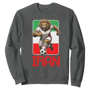 Persian Lions Soccer Fan Sweatshirt Proud Iranian Heritage Gift TS12 Dark Heather Print Your Wear