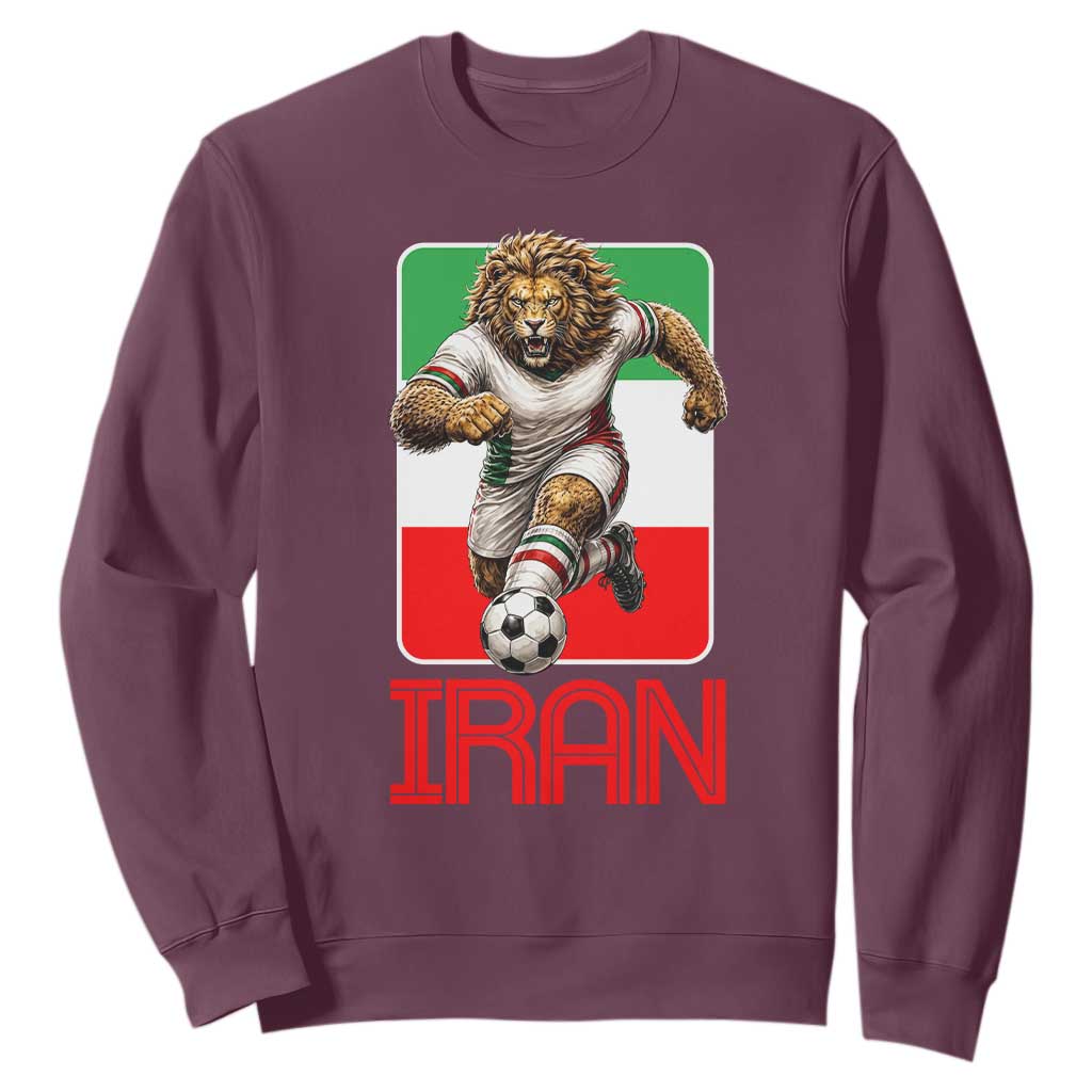 Persian Lions Soccer Fan Sweatshirt Proud Iranian Heritage Gift TS12 Maroon Print Your Wear